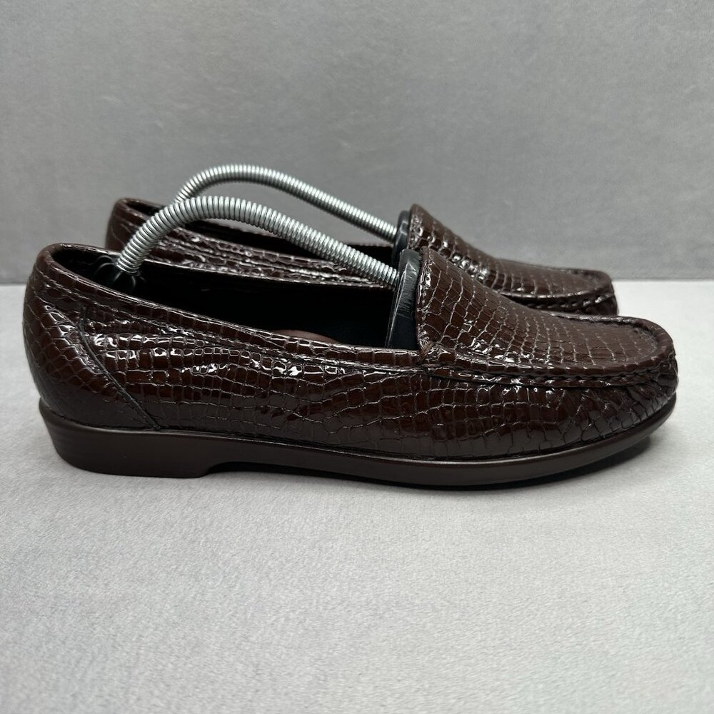 SAS‎ Simplify Womens Size 8.5 (M) Casual Loafers Shoes Brown Croc Patent Leather